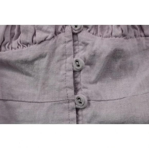 Forever 21 Lavender Maxi Button Up Dress-Linen Blend-Small - Picture 5 of 10